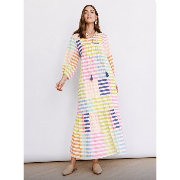 Sunshine Tienda Dresses & Skirts - Sunshine Tienda Colorful Stripe Copa Maxi Dress Sz Large Beachy Coastal Boho